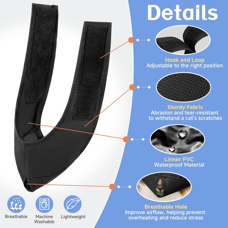 BARKLESS Cat Calming Muzzle for Grooming & Nail Trimming, Oxford