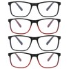KLYNO-KLYNO Reading Glasses Men 4-Pack Durable Blue Light Blocking Computer