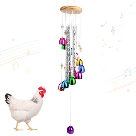 lasuroa Colorful Chicken Wind Chime Toy, Chicken Enrichment Coop Toys Wind Chimes Art Hanging Decoration for Hens Birds Parrots Lovebirds Budgies