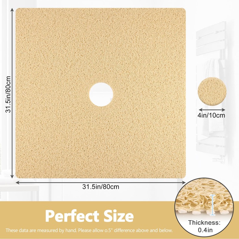 Mofonky Shower Mat Non Slip: 31 x 31 Inch Extra