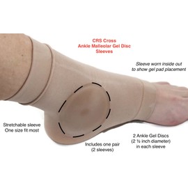 CRS Cross Ankle Malleolar Gel Disc Sleeves-ice skating, hockey, hiking boot-pair