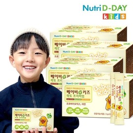 Nutri-D Day Baby & Kids Lacto Premium Lactobacillus (30-day supply) 3+1 box / 뉴트리디데이 베이비 앤 키즈 락토 프리미엄 유산균 (30일분) 3+1박스