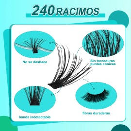 Kit Extensiones De Pestañas 30d+40d Curvatura D 9-16mm Mixta