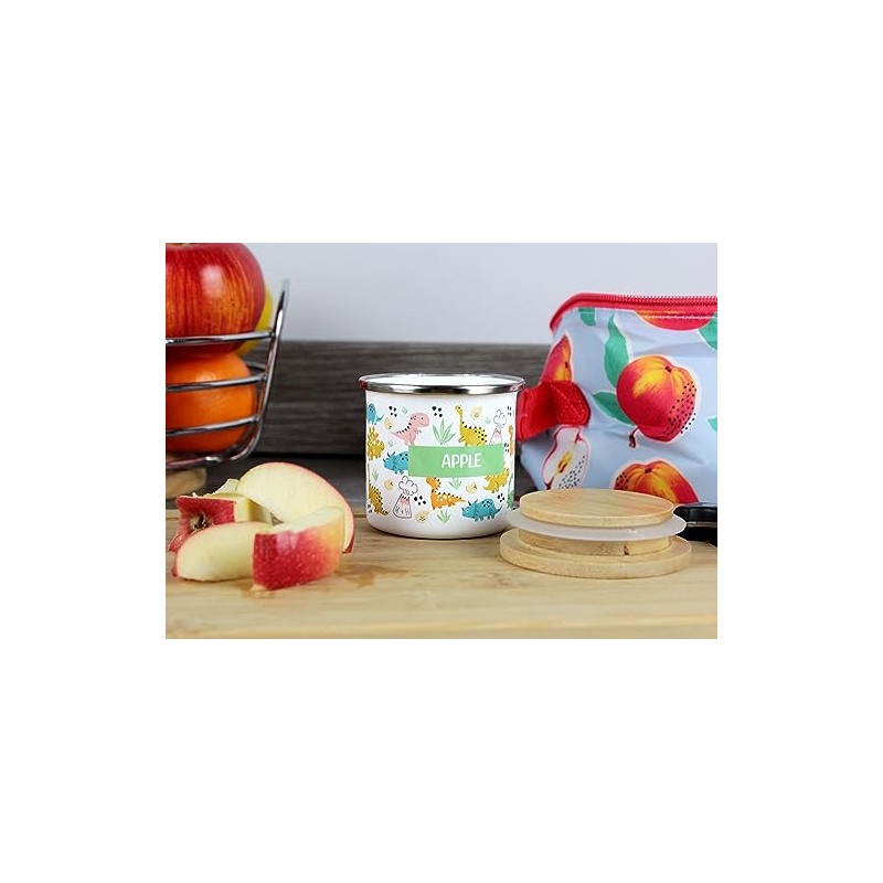 Purely Home Kids Mini Snack Pot – Lunchtime Dinosaurs Apple