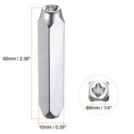 sourcing map 1/4" (6mm) Punch Stamp 40Cr Alloy Steel, Cute Maple Leaf Pattern Punch Tool Punch Press Tool for Metal Plastic Wood Leather