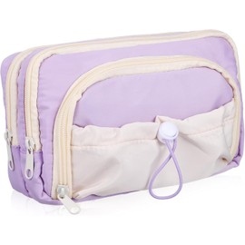 LimCryspp Large Capacity Pencil Case, Zipper Pencil Case, Cute Pencil Case, Backpack, School Supplies, Aesthetic Pencil Case, Pen Organizer Cloth Pencil Case (Purple)