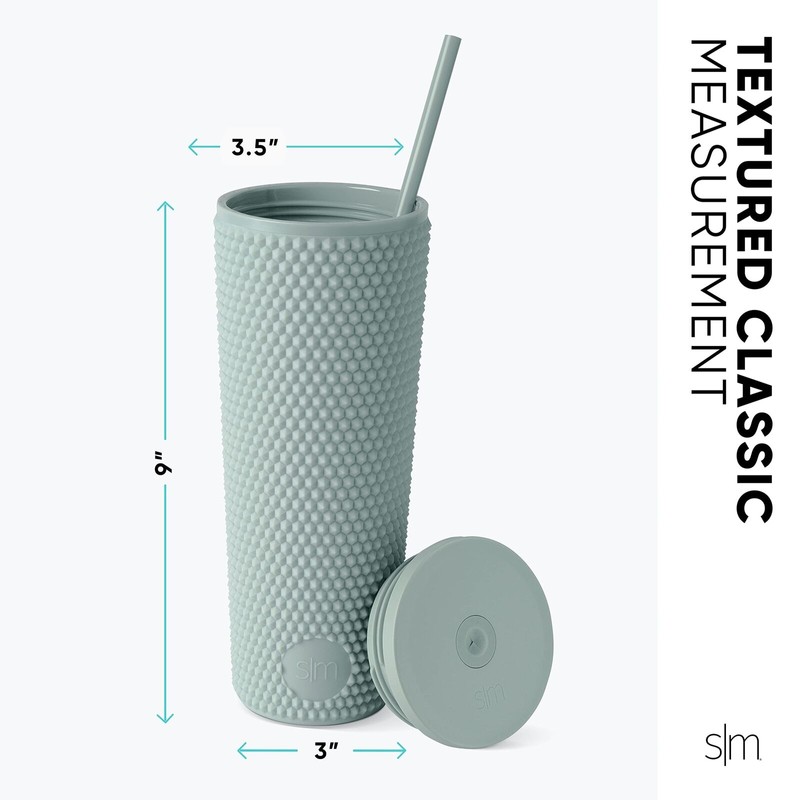 Simple Modern Plastic Matte Studded Tumbler with Lid and Straw
