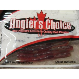 Angler's Choice Soft Plastic Baits 2 Packs Anglers Choice 4" Spear Tail Worm Soft Fishing Bait Motor Oil Pepper