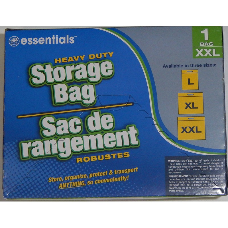 essentials(TM) Heavy Duty Clear Plastic Storage Bags w/ Zip-Lock &