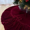 72-Inch Ruffled Velvet Christmas Tree Skirt, Thick Foam-Lined Heavy Duty