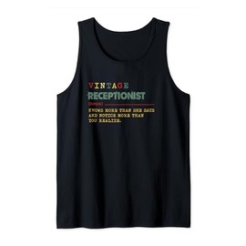 Vintage Receptionist Definition Front Desk Clerk Tank Top
