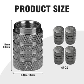 Set of 4 valve caps, car valve caps for valve caps, car metal, car tyres, aluminium valve caps, car valve cover, for car, car, bike, SUV, motorcycle for valve, dust cover, black