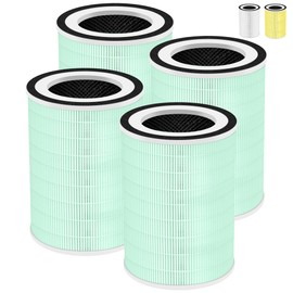 Kilo True HEPA Toxin Absorber Replacement Filter for Afloia Air Purifier Kilo,Kilo Plus,Kilo PRO,MIRO,MIRO PRO and MORENTO MR-Kilo/Kalo,360° 3-Stage Filtration,4 Pack,Green