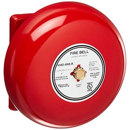 Edwards-Signaling Fire Bell, Red, 6 In.