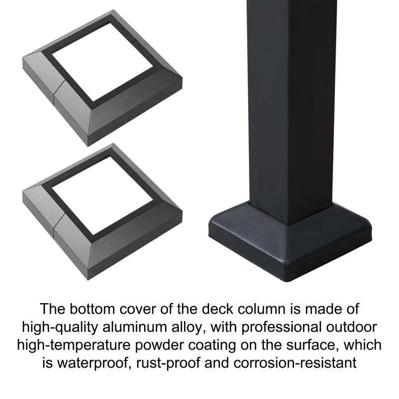 Aluminum Split Post Base Cover, 2 Pack Deck Post Base