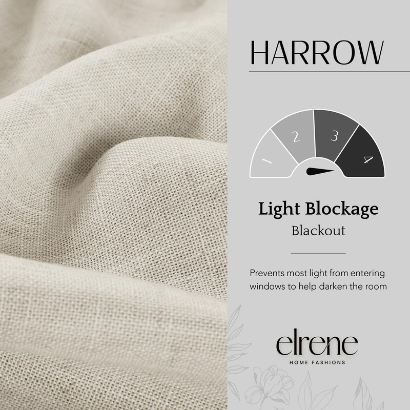 Elrene Home Fashions Harrow Solid Texture Blackout Single Window Curtain