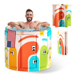 Zennest Foldable Portable Bathtub for Adults – 2-in-1 Hot & Cold Plunge, 90-Gal Large Capacity, Easy Setup, Space-Saving Design, 5-Layer Insulated Ice Bath Tub for Recovery, Indoor/Outdoor