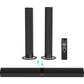 Wireless/BT Speaker with ARC/OPT/AUX Connections Sound Bars for TV Deep Bass Detachable Soundbarsmodel number: KY8000, color: Black