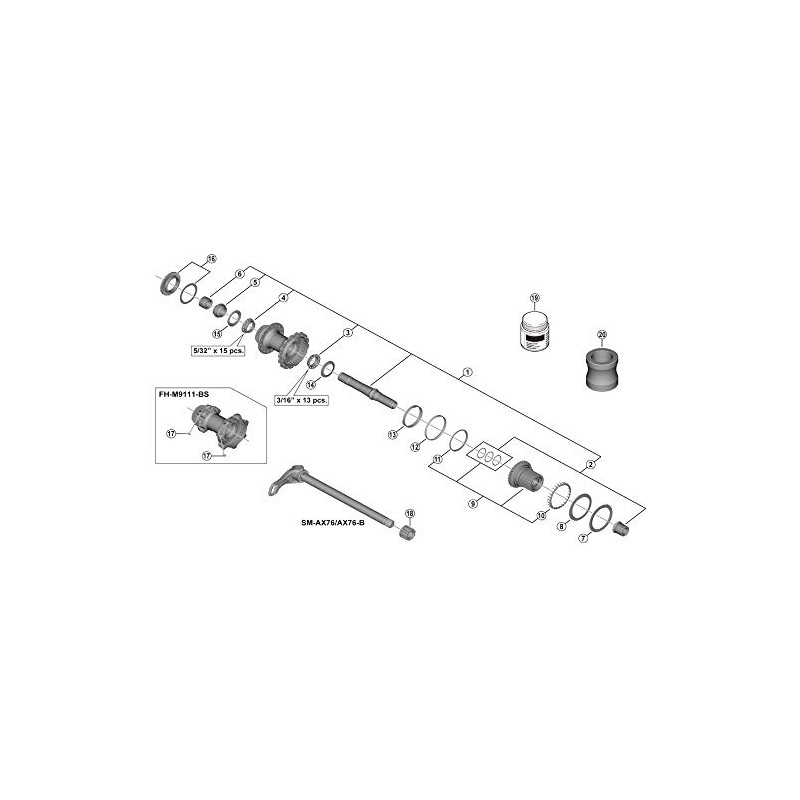 Shimano Y3FM26000 Repair Parts Outer Seal Ring FH-M9111 FH-M8110 FH-M7110