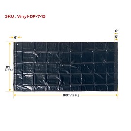 Mytee Products 7' x 15' Black Asphalt Vinyl Dump Truck Tarp with Double Pocket & Grommets - 18Oz Vinyl Waterproof Dump Trailer Tarp to Prevent Load Spillage During Transportation