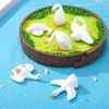 Hokoad 24 PCs Mini Resin Goose Figurines Tiny White Goose