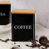 Bekith 3 Pack Tea Sugar Coffee Canister Set with Bamboo