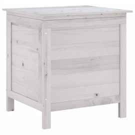 vidaXL Garden Storage Box White Solid fir wood Medium Garden Storage Box