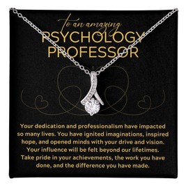 Psychology Professor Necklace Message Card Box Alluring Standard - Your Dedication Professionalism - Appreciation College Teacher Educator
