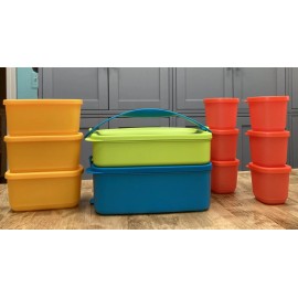 Tupperware Pack N Carry 11 pc-Lunch Stackable Click to Go Set-NEW-SHIPPI