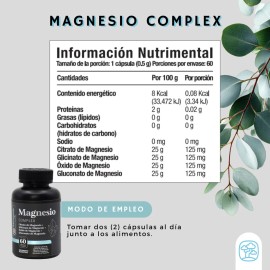 Magnesio Complex  Citrato de Magnesio polvo, Glicinato de Magnesio, Gluconato de Magnesio y xido de Magnesio  60 Cpsulas  Momosie  Vitaminas Mujer... 