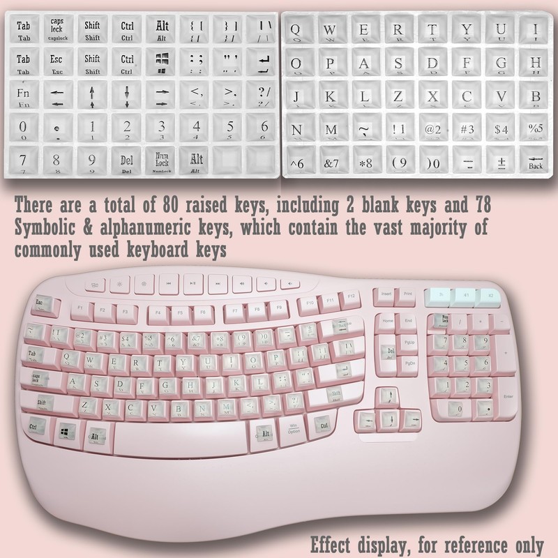 Ivaso 80 Pcs Keyboard Sticker for Long Nails Typing and