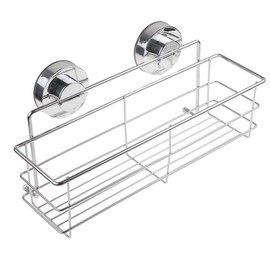 Strong Suction Cups Deep Shower Caddy Bath Shelf,Wall Mounted Rust-Free Stainless Steel Storage Basket Shampoo Conditioner Holder for Bathroom Kitchen Tidy Organizer