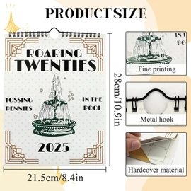 FuninCrea 2025 Calendar with 4 Sheets Creative Planning Stickers, Wall Calendar 2025 12-Month Jan to Dec Full Year Family Calendar for Home Office (style 2)