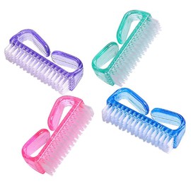 BIUDECO 4Pcs Fingernail Cleaning Brush with Handle Grip Home Nail Scrubbing Tool for Hands Feet and Kitchen Use Easy to Hold Non Slip Design