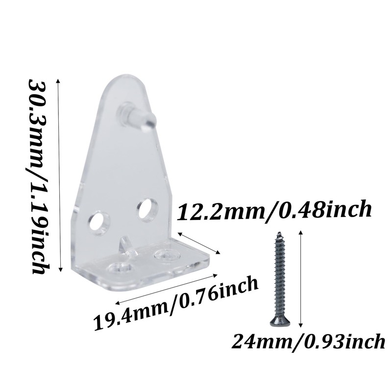 Runseaway 16PCS 2 Inch Blind Hold Down Brackets, Clear Plastic