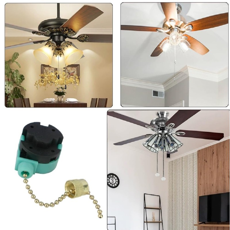 Geettcaifu 1 Pcs ZE-268S6 Ceiling Fan Light Pull Chain Switch,