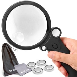 Batov Professional & Collector's Multipurpose Magnifier with Light | Up to 55x Magnification | 4 Modes | Scratch-Resistant | LED & UV Blue Light