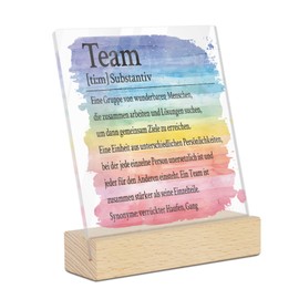 Putuo Decor Team Acrylic Table Decoration, Desk Sign with Definition, Office Gift, Motivation Decoration, Teamwork Inspirational Decoration