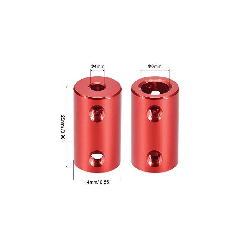 sourcing map Shaft Coupling Connector 4 mm to 8 mm