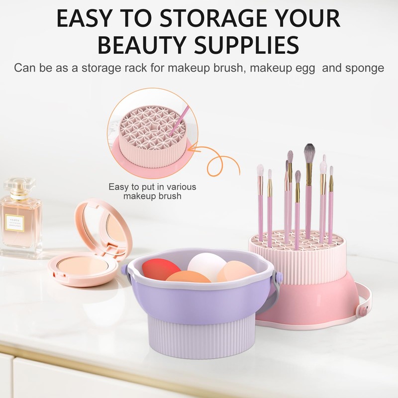 senbowe 3 in 1 Makeup Brush Cleaner Mat, Silicone Makeup