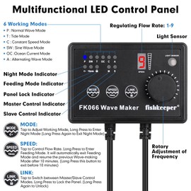 fishkeeper Aquarium Wave Maker, 1600GPH Adjustable Submersible Aquarium Powerhead with Magnetic Suction Base for 15-90 Gallon Tank Circulation Pump for Saltwater Freshwater