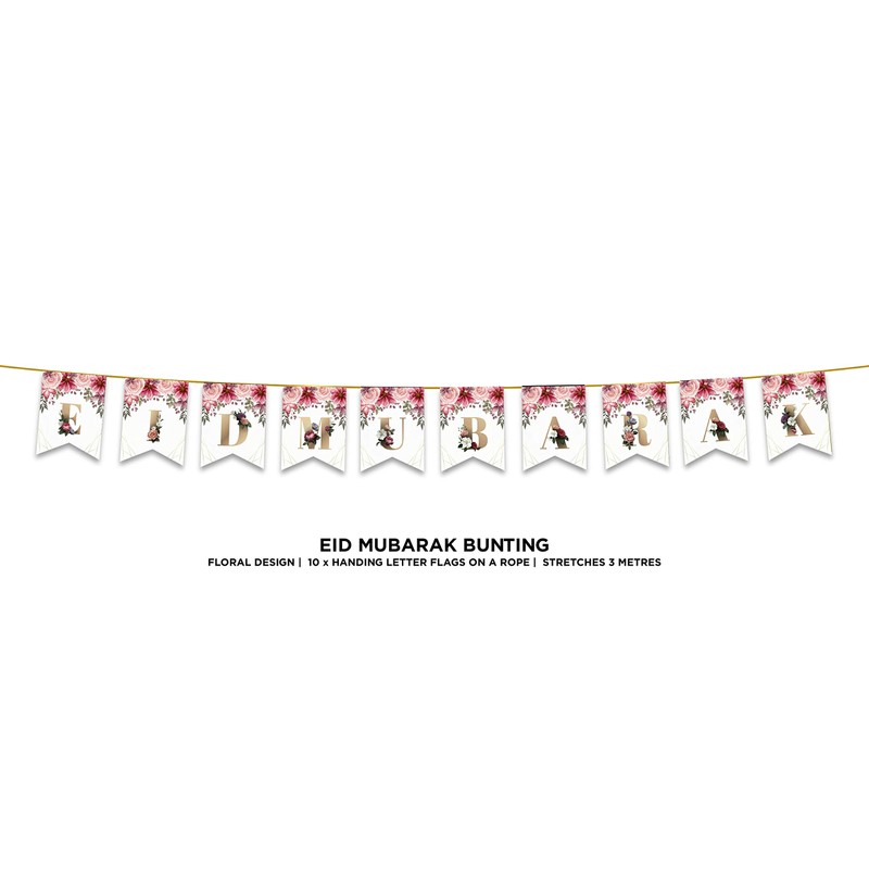 Eid Mubarak Bunting Party Flags - Happy Eid Decorations (10