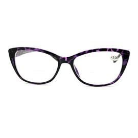 PASTL Clear Lens Glasses With Bifocal Reading Lens Womens Rectangular Cateye (purple, 1.25)