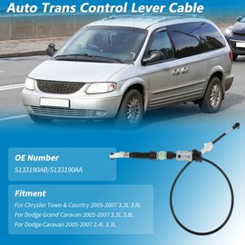 A ABSOPRO No.5133190AB Automatic Transmission Gear Shifter Cable for Chrysler Town & Country 2005-2007 for Dodge Caravan/Grand Caravan 2005-2007 A/T Range Lever Shift Control Cable