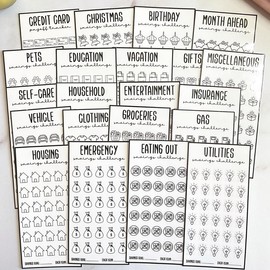 Laminated Sinking Fund Savings Challenge Trackers, A6 Savings Challenge Bundle  Reusable