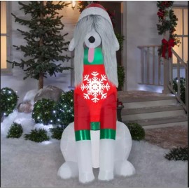 Home Accents Holiday 6 Ft LED Long-Haired Hound Airblown Inflatable Christmas