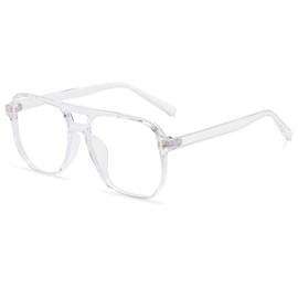YAMEIZE Blue Light Filter Glasses for Women and Men Square Computer Gaming Glasses Anti Blue Light, transparent