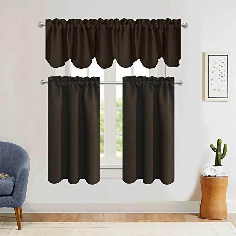 Aquazolax Blackout Window Valance Curtains for Living Room, Rod Pocket