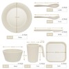42-Piece Dinnerware Sets - Plates and Bowls Sets, Unbreakable Wheat