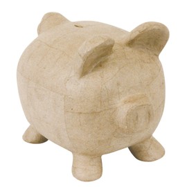 Décopatch MA018C M Paper Mache Holder Piggy Bank 26 x 19.5 x 22.5 cm for Decorating 1 Piece Cardboard Brown